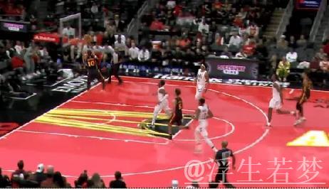 杰伦-约翰逊妙传助攻，奥孔古空切灌篮完成配合